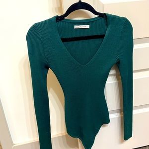 NWOT Abercrombie & Fitch green sweater bodysuit